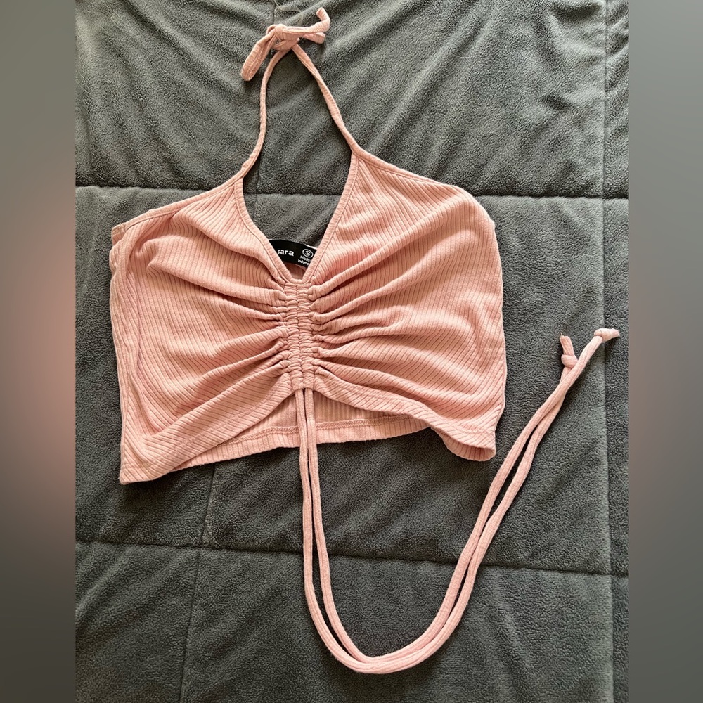 LIZ and SARA Light Pink Cropped Top